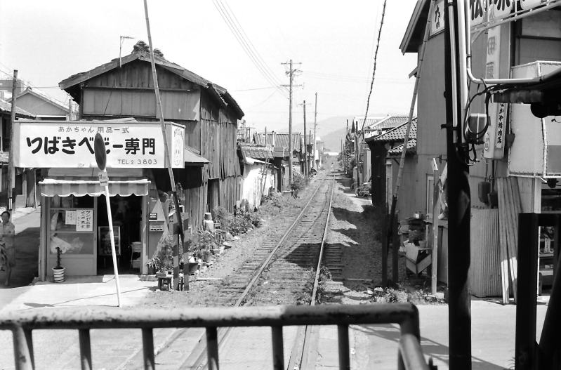 御坊臨港鉄道（現・紀州鉄道）　おそらく西御坊から御坊方向をみたところ。