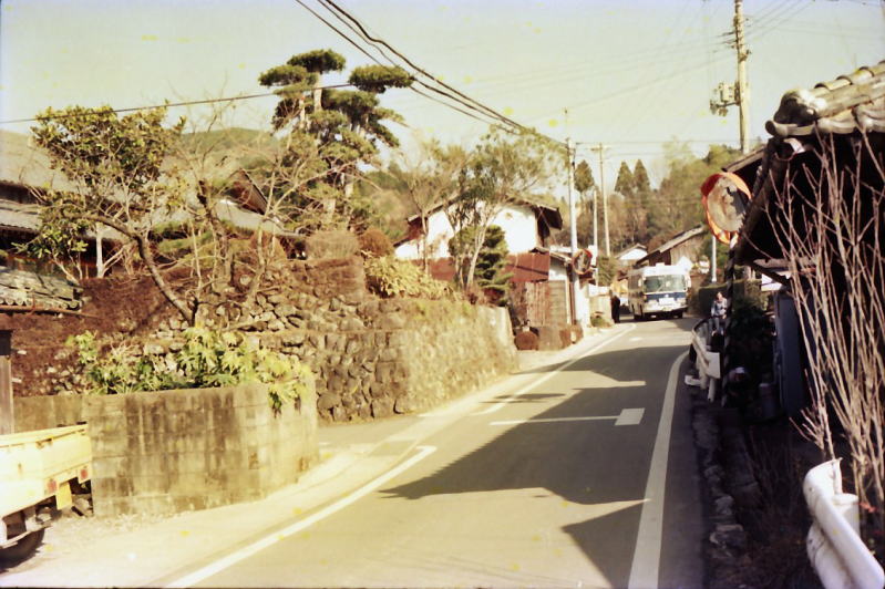 近露の目抜き通りを降りて来る田辺行の国鉄バス