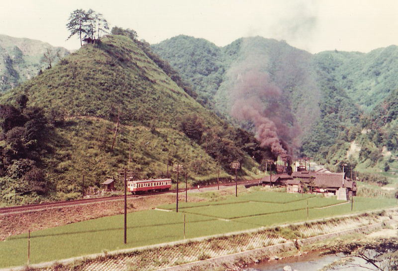 布原信号場　Ｄ５１三重連の発車前