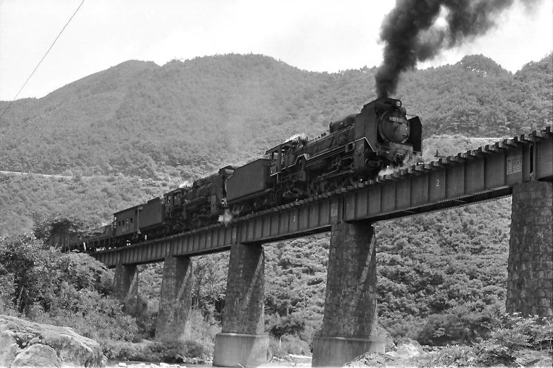 Ｄ５１が重連で逆行の後部補機