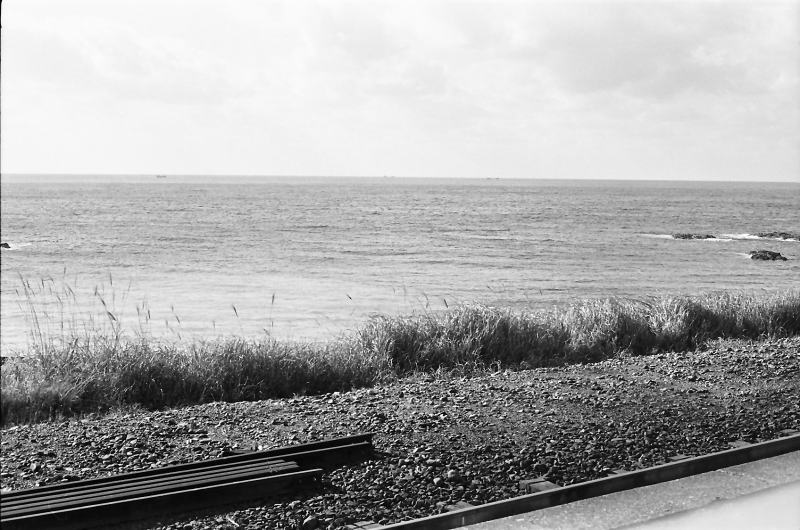 和深駅から海を眺める
