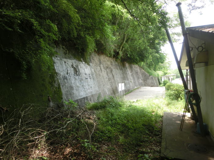 どん詰まりの奥から見た高安山駅跡