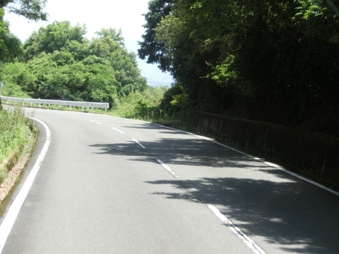 信貴山電鉄軌道跡を走るバス専用道