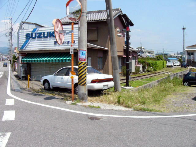 御坊の国道４２号線から見える線路跡