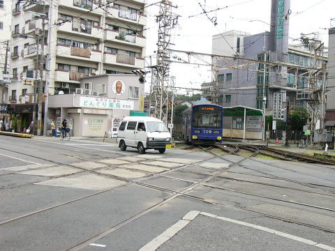 阪堺電車住吉駅３番ホーム（住吉公園方面）