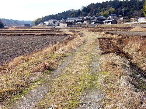 線路を敷くしかない道。いい感じのカーブ