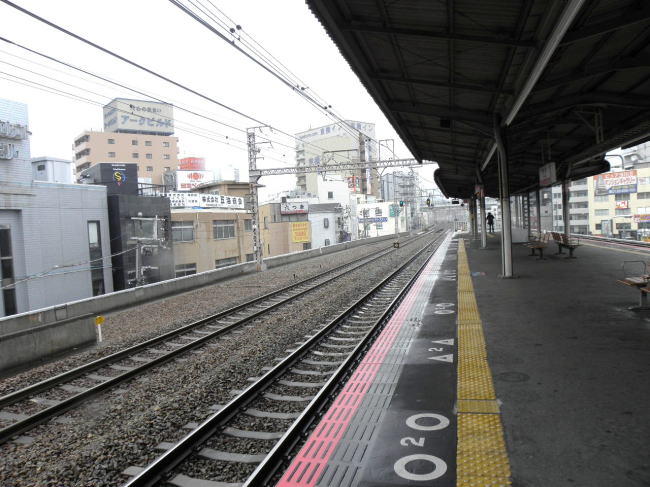 大阪環状線野田駅　福島・大阪方向を見る