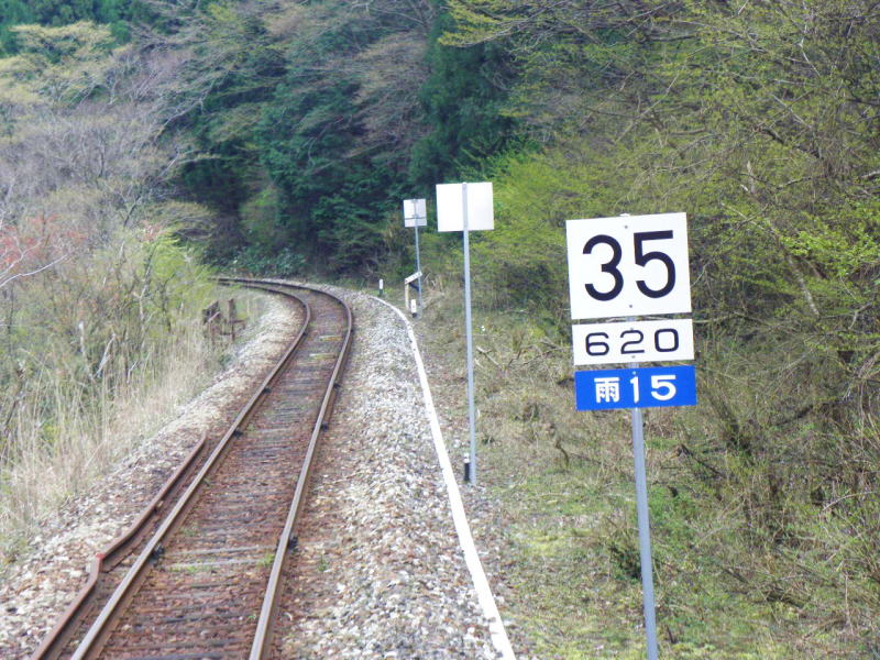 急カーブの徐行区間