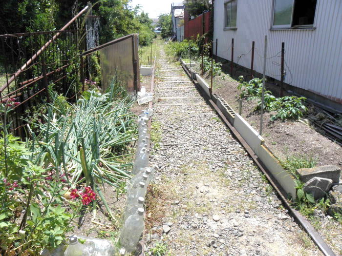 家庭菜園になっている廃線跡