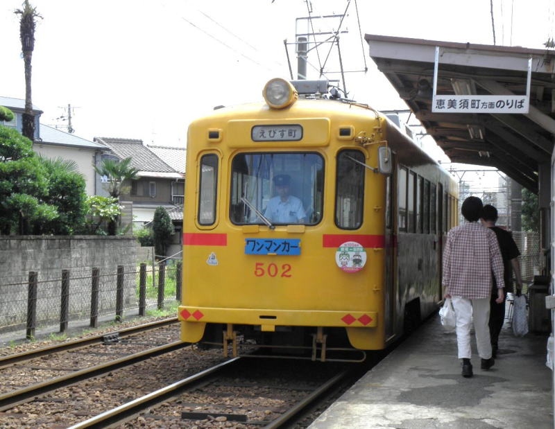 天神の森に到着した阪堺電車
