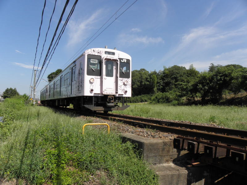 長柄駅を出て柳本へ向かう105系