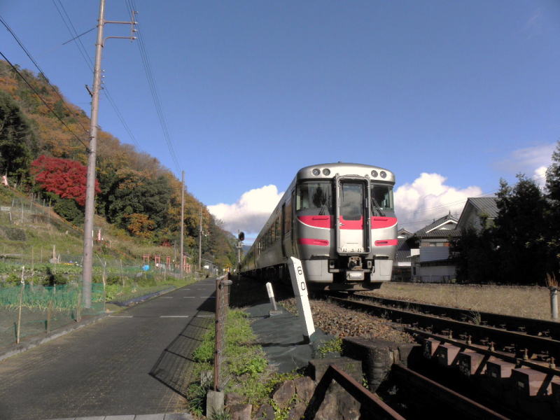 竹田駅を通過する特急はまかぜ